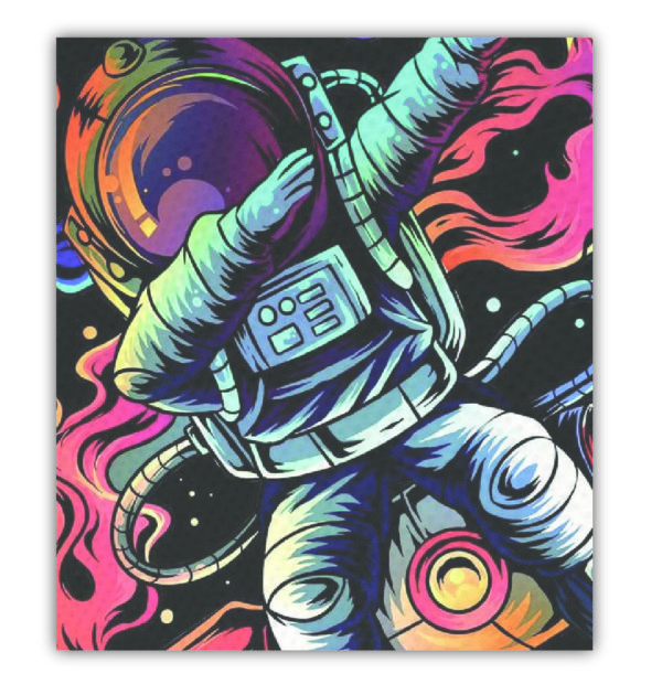 Obdélníková náplast 6x8 cm  - č. 20. Kosmonaut