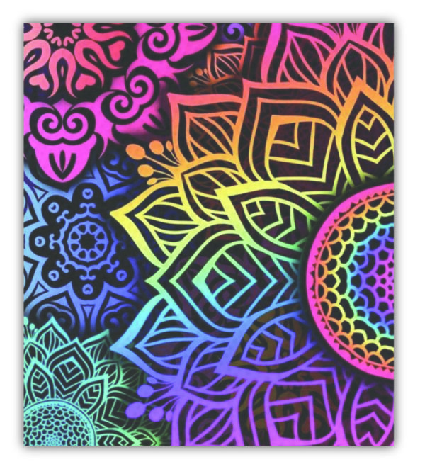 Obdélníková náplast 6x8 cm  - č. 25. Mandala
