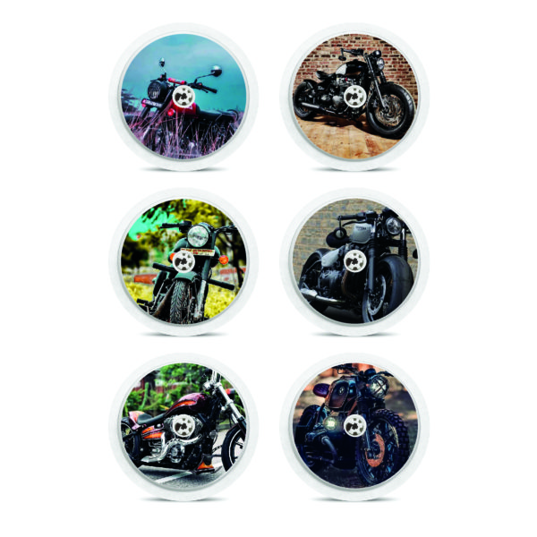Sada 6 ks samolepek na FreeStyle Libre 1 i 2. Motiv č. 26 - Moto 2