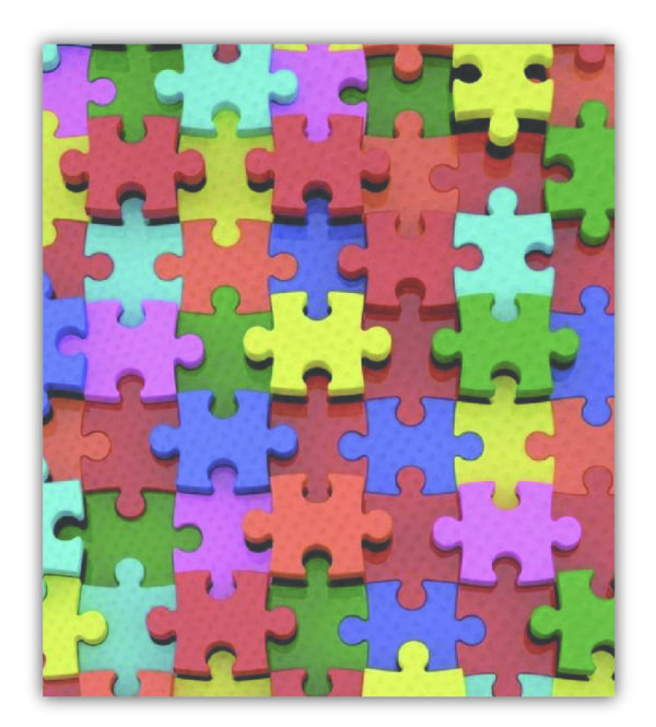 Obdélníková náplast 6x8 cm  - č. 35. Puzzle