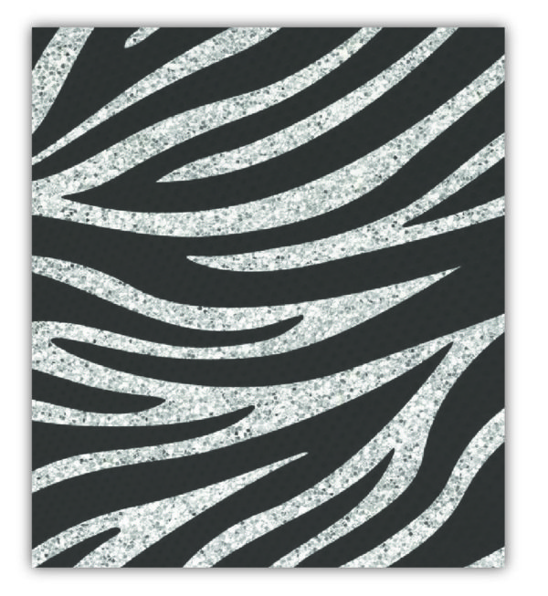 Obdélníková náplast 6x8 cm  - č. 43. Zebra Třpitky