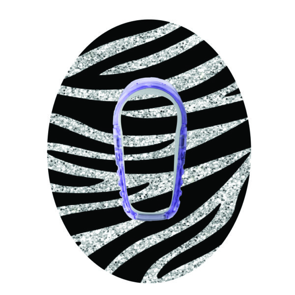 Náplast kolem senzoru DEXCOM G6 - 22. Zebra třpitky