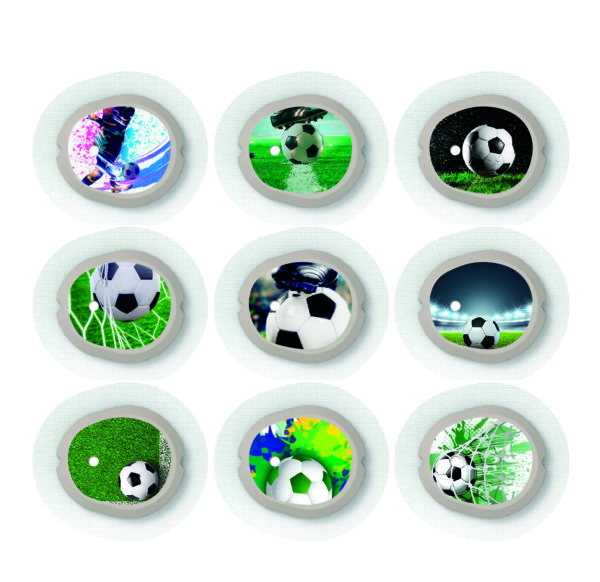 DEXCOM G7 - Sada 9 ks samolepek -  Motiv č. 27 - Fotbal