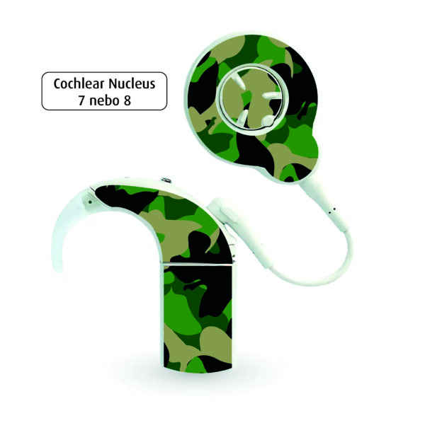 Kochleární implantáty - sada samolepek pro Nucleus 7/8 - č. 19. Army