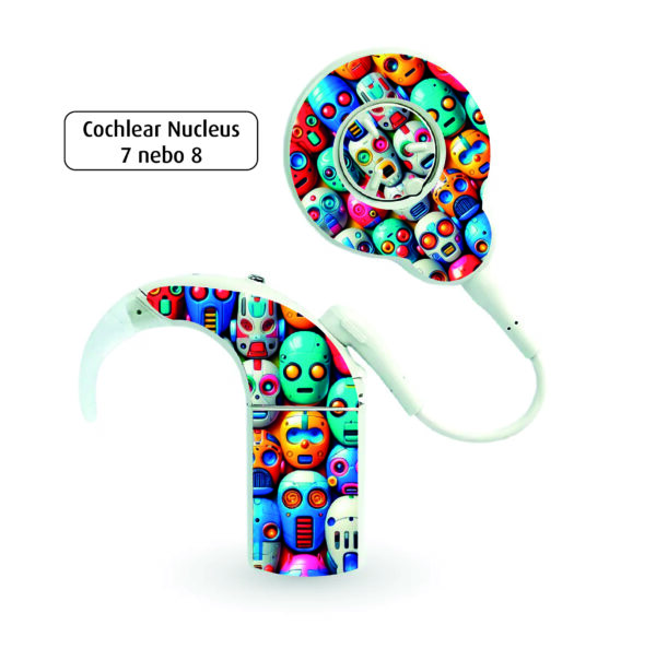 Kochleární implantáty - sada samolepek pro Nucleus 7/8 - č. 24. Roboti