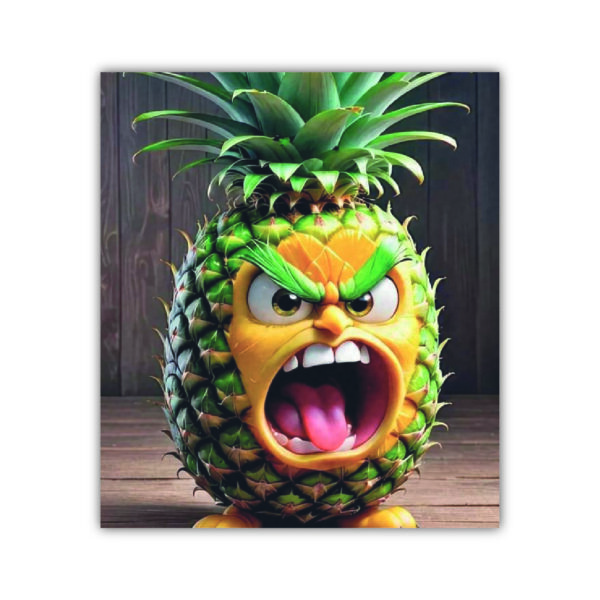 Obdélníková náplast 6x8 cm  - č. 52. Ananas